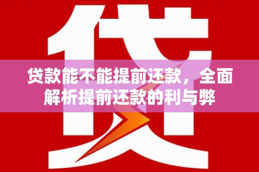 若尔盖贷款能不能提前还款，全面解析提前还款的利与弊