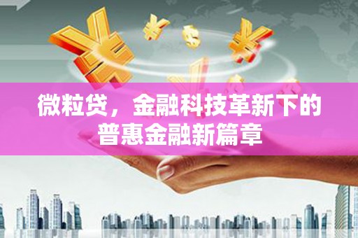 若尔盖微粒贷，金融科技革新下的普惠金融新篇章